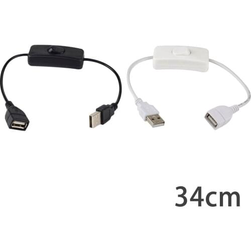 For 34cm USB extension cable with switch ON/OFF cable extension switch, durable adapter for USB fan LED light bar power cord