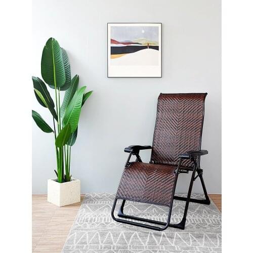 Outdoor Furniture Reclining Folding Beach Camping Rattan Chair Sun Loungers Garden Fishing Tanning Chairs Retractable Portable