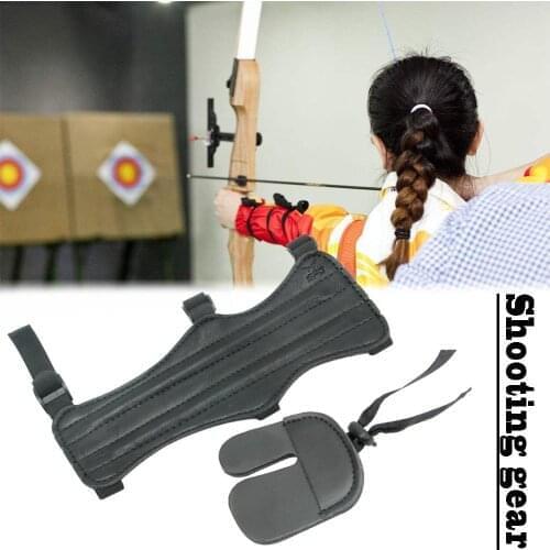 Archery Arm Guard Finger Guard Kit Finger Tab Protection Gear Outdoor Shooting Protective Gear Recurve Bow Armguard Finger Set