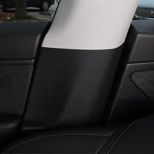 Interior B-Pillar Protection Car Door Wrap-edge Scuff Plate Design for Model 3 Cover Auto Easy Installation Black