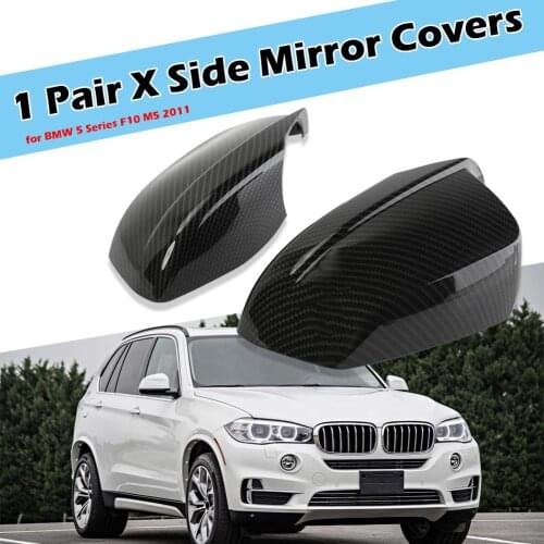 1 Pair ABS Door Rear Caps Side Mirror Covers for BMW 5 Series F10 F18 2010-2013 Installa and Remove Convenient Simple