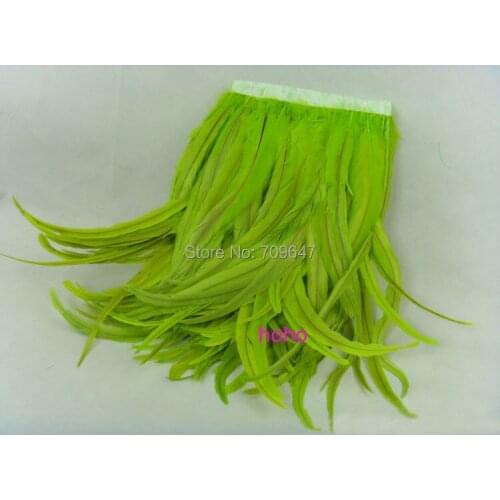 10 Meters/lot!14-16" 35-40CM Lime Green Coque Tail Feather Trim Rooster Tail Feathers Fringe For Carnival Costume,millinery,mask