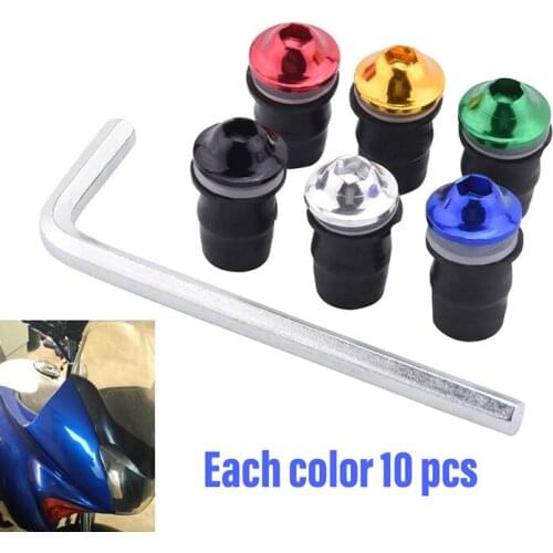 10PCS M5*16 Aluminum Motorcycle Fairing Mountings Screws Fastener Windscreen Screws Scooter Nuts Bolts High Quality
