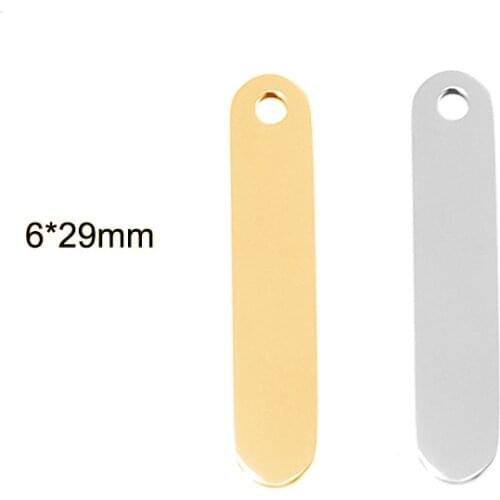 100pcs Stainless Steel 6x29mm size round Corner small bar rectangle both sides mirror polished good quality product