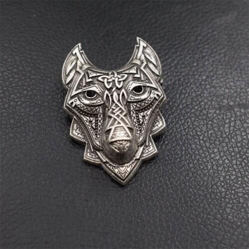 12pcs Viking Wolf Head Brooch Fashion Vintage Jewelry Gift Animal Brooches