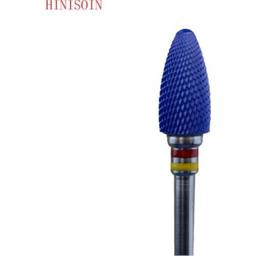 5Pcs Bullet Shape - Blue Zirconia Ceramic Dental Lab Burs - Cross cut ISO 272 (XXF) 30801.060