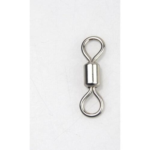 50pcs/lot fishing swivels Ball Bearing swivel with safety snap solid rings rolling swivel for carp fishing hook accessories