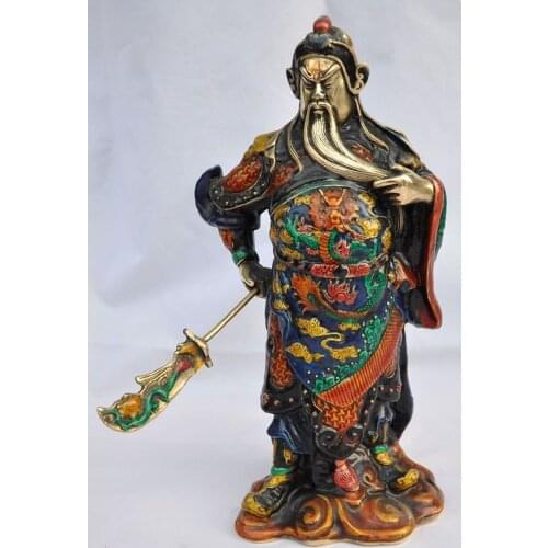 Antique bronze Pure Copper Old Brass home decor Chinese Chinese hand-carved copper utensil cloisonne Buddha statue