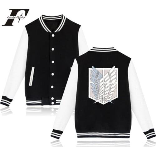 Attack On Titan Baseball Jacket Men/Women Sweatshirts For Couples Funny Anime Outwear Coat Cartoon Jacket Clothes