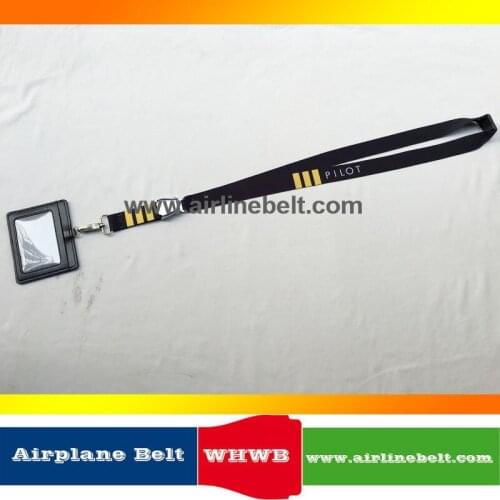 Airline Aviator Keychain airplane buckle Flyer Lanyard Pilot Crews ID Card Holder snap clasp clip sling airman string