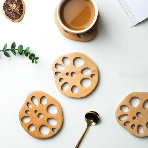 1 piece Wooden Coasters for Drinks - Natural Wood Drink Coaster Set for Drinking Glasses, Tabletop Protection for Any Table Type