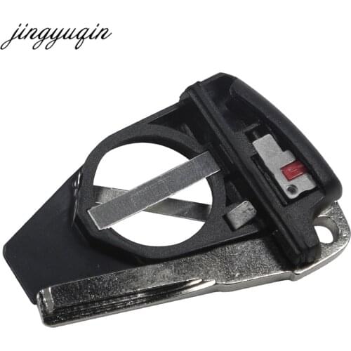 Jingyuqin Battery Holder + Uncut Blade For Mercedes For Benz B C E ML S CLK CL Vito Black Car Key Smart Keyless Battery Clamp