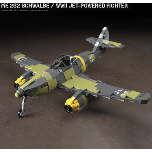 Kids Military Combat Aircraft Mercer Schmidt me 262 Flying Swallow Fighter Building Blocks Assembly Model Brick Childrens Toys
