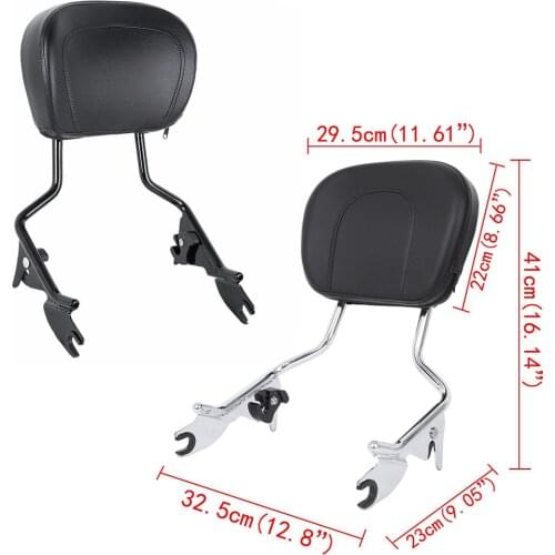 For Touring Road King Street Glide Electra Glide FLHR FLHT FLHX Motorcycle Detachable Backrest Sissy Bar 2009 2010 2012 13-2018