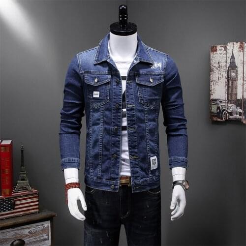 Spring And Autumn MenS New Denim Jacket High Quality Business Casual Slim Jean Coat Male Classic Fashion Brand Cowboy Clothing