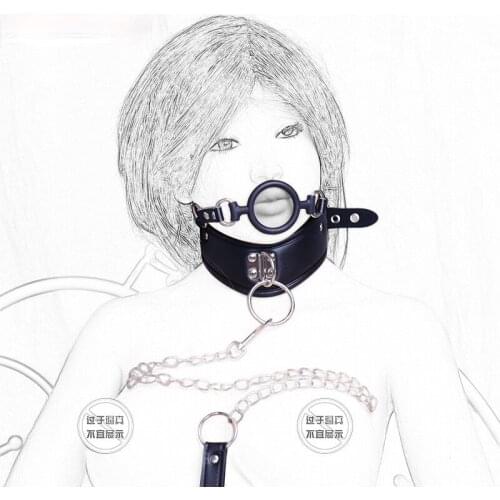 Fetish Bondage Sex Necklace With Mouth Gag Leather Erotic Necklace for Women Flirt Sex Adult Games for Couples