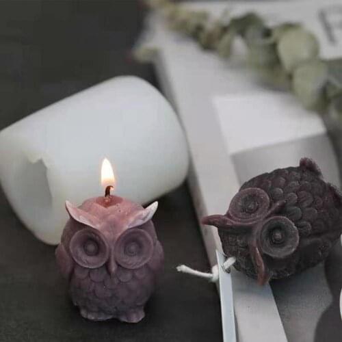 High Quality Owl Mold Soft Non-stick Reusable Silicone Owl Resin Molds BPA Free 3D Owl Candle Making DIY Mold for Craft