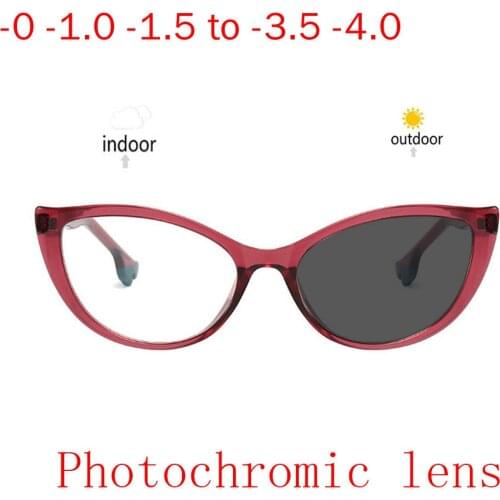Finished Myopia Glasses Change Color Photochromic Eyewear Women Men Prescription 0 -0.5 -1.0 -1.5 -2.0 -2.5 -3.0 To -6.0 NX