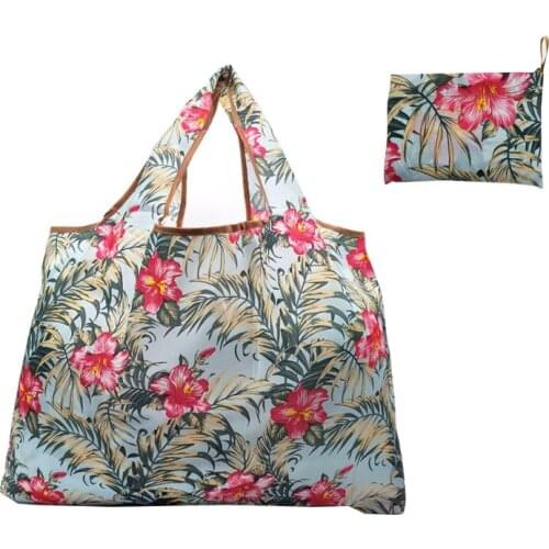 Reusable Shopping Bags Large Capacity Floral Tote Purse Lightweight Foldable Heavy Duty Grocery Food Bags