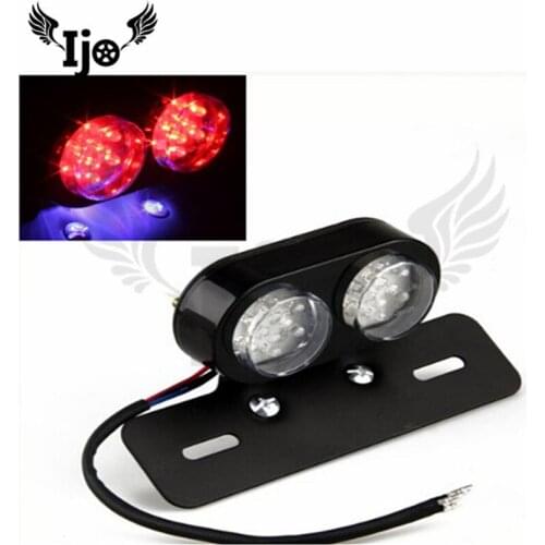 Motorcycle accessories dual light LED motorbike modified taillight classic cool black license plate taillight LED taillight