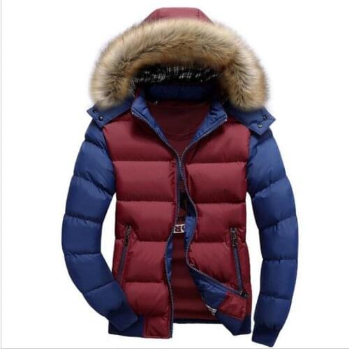 2020 Fur Collar Hooded Men Winter Jacket Men Coat Parka Down Cotton Jacket Outerwear Thick Men Warm Coat