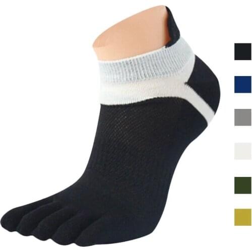 Five Finger Mens Socks Pure Cotton Sports Breathable Comfortable Mesh Meias Mens Sport Running Five Finger Toe Socks Men Sox