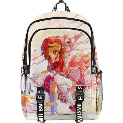2021 New Cardcaptor Sakura 3D Print Men Women Backpack Oxford School Bag Fashion Style Teenager Girl Child Bag Travel Backpack