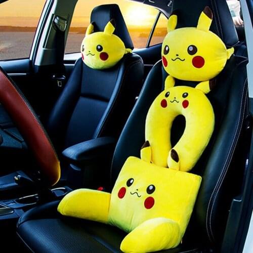 Pokemon Pikachu Anime Cartoon Car Pillow Seat Pillow Neck Pillow Back Pillow U-shaped Pillow Cute and Comfortable Men and Women