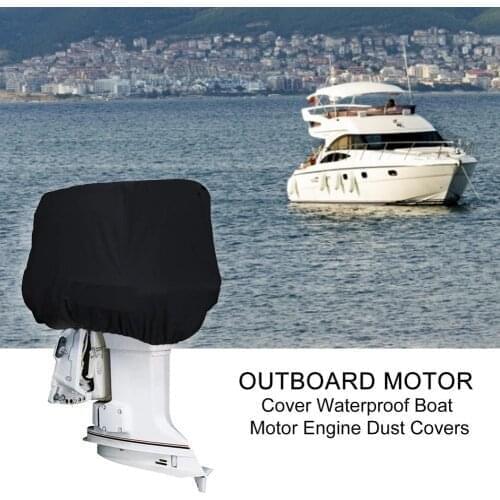 Full Outboard Motor Engine Boat Cover Black 210D Oxford Waterproof Anti-scratch Heavy Duty 5-20HP Outboard Engine Protector