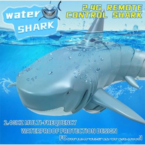 HGRC 2.4G RC Shark Fish Boat Robot Radio Simulation Waterproof Model Electronic Remote Control Swimming Animal Toys For Children