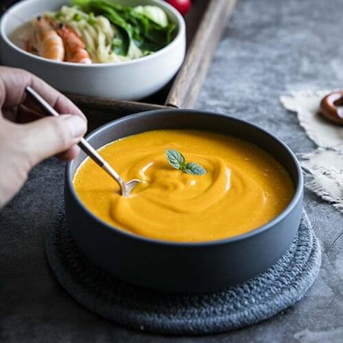 Nordic ceramic salad bowl simple texture bowl bowl 6-inch home noodle bowl ins vegetable bowl soup bowl