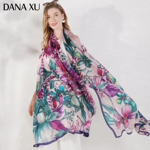 2020 Silk Long Scarf Luxury Brand Women New Design Beach Blanket Shawl Wear Swimwear Bandana Hijab Face Shield Foulard