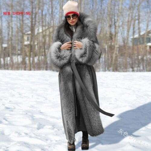 Loose Thick Hairy Faux Fur Jacket Winter Coat Women Brown Luxurious Warm Faux Fur Coat Hooded Imitation Mink Hair Long Jackets
