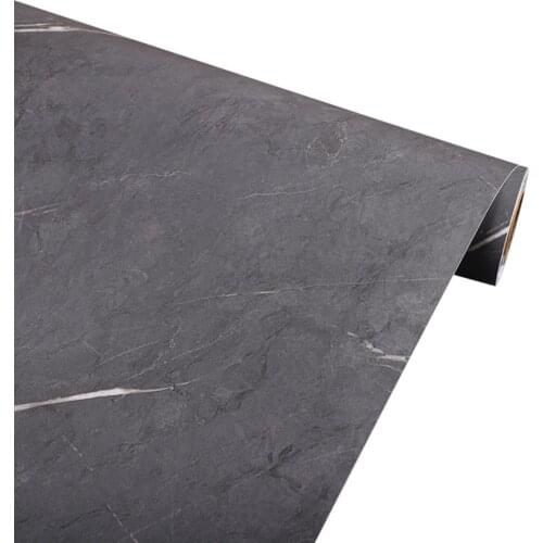 Thickened Matte Grey Marble Waterproof Wallpaper Self Adhesive Wallpaper Kitchen Countertop Oil Proof Rock Board Wall Stickers