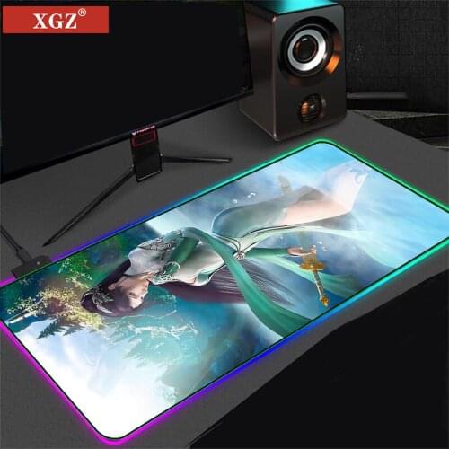 XGZ Cute Sexy Anime RGB Mouse Pad Retroiluminado Mause Grande Pad XXL Mouse Pad Adequado Para Teclado De Desktop LED Mouse Pad