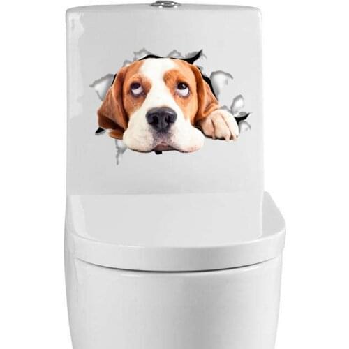 1pcs Cat Cute 3D Wall Sticker for Bathroom Toilet Kitchen Decorative Decals Cartoon Funny Animals Decor Poster PVC Mural Art