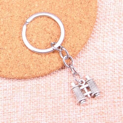 20pcs 14*15*3mm double sided telescope Pendants DIY Men Car Key Chain Ring Holder Keyring Souvenir Jewelry Gift