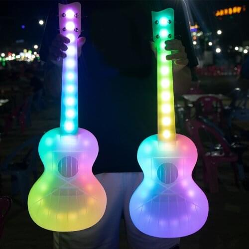 23 inch Luminous UKulele Transparent Ukelele 4 String Portable Guitar Instrument for Children Pick Stringed Instruments