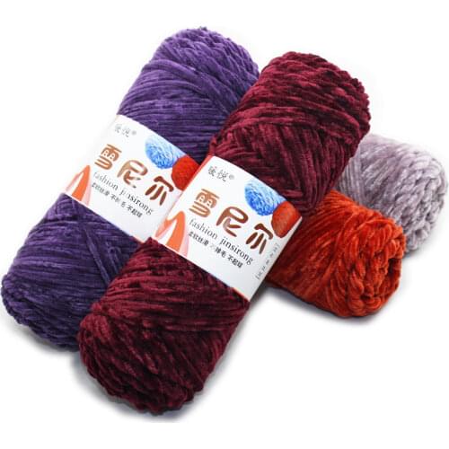 3pcs Warm Chenille Gold Velvet Hand-woven Diy Scarf Thick Line Violent Bear Material Package Crochet Slippers Thread Ball