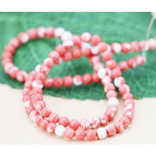 4mm Pink Wintersweet Turkey Stone Round loose DIY beads Accessory crafts Jewelry making design 15inch women Girls Gifts stone