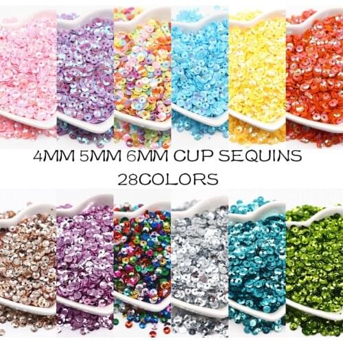 4mm 5mm 6mm Cup Glistening Loose Sequins DIY Sewing Wedding Paillettes Craft Garment Bag Nail Art Accessories 10g