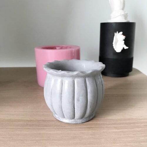 Handmade Cement Silicone Planter Molds for Concrete Flower Pot Making 3D Clay Vase Mould