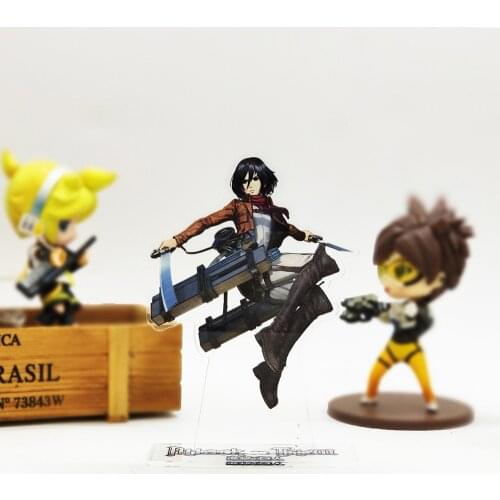 Attack on Titan Shingeki no Kyojin Mikasa Ackerman acrylic stand figure model double-side plate holder cake topper anime cool