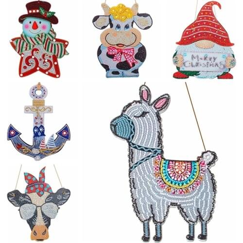 DIY 5D Hanging Rhinestone Drill Home Door Pendant Resin Painting Kit Rhinestone Drawing Home Door Art Craft Decoration Gifts