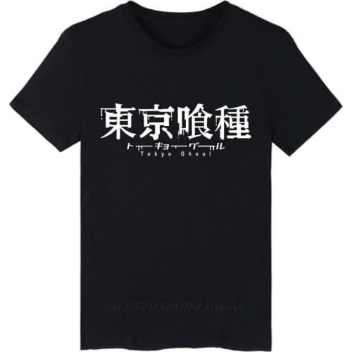 Tokyo Ghoul Anime Kaneki Ken Long T-shirt Men Hip Hop Short Sleeve Black T Shirts Mens TShirts Summer Anime Tee