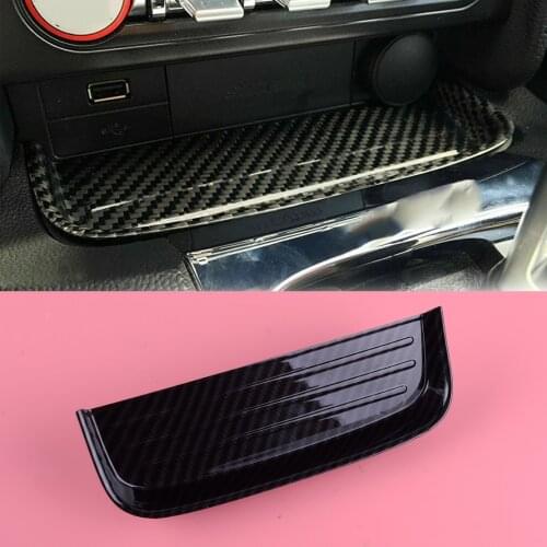 DWCX Carbon Fiber Texture ABS Interior Car Center Change Coin Tray Box Holder Fit For Ford Mustang 2015 2016 2017 2018