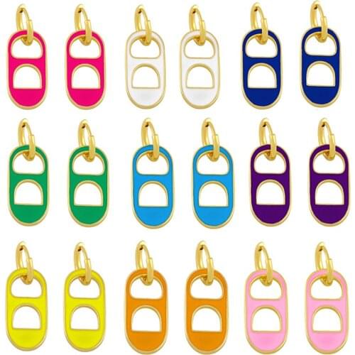 Enamel Oval Geometric Dangle Earrings Women Earing Neon Green Yellow Bright Fluorescent Jewelry Gold Color Hoop Earing White