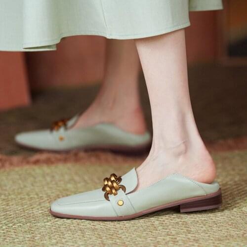 Fairy sandals silk Bow pointed single shoes direct selling soft full leather two wear Lefu shoes early spring 2021 NEW