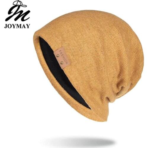Joymay Winter Autumn Beanies Hat Unisex Solid color sport Warm Soft Skull Knitting Cap Hats Touca Gorro Caps For Men Women WM124