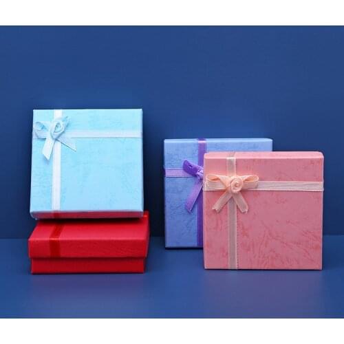 12pcs Jewelry Packaging with White Sponge 9 x 9 x 2.8cm Paper Jewelry Box Cardboard Gift Boxes for Ring Necklace Earring Display